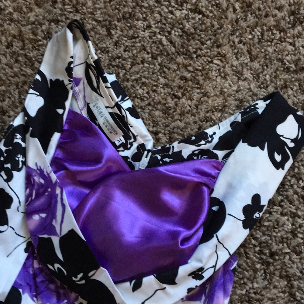 NWOT Purple Floral Retro Swing Dress - Picture 5 of 8